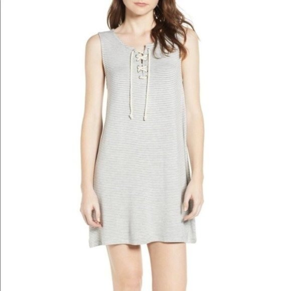 NEW Cupcakes & cashmere Dedrick Stripe Lace Up Dress | Small - Picture 1 of 7